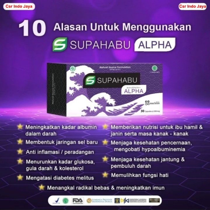 Supahabu Alpha 1 Box Isi 30 Kapsul / Ekstrak Ikan Gabus