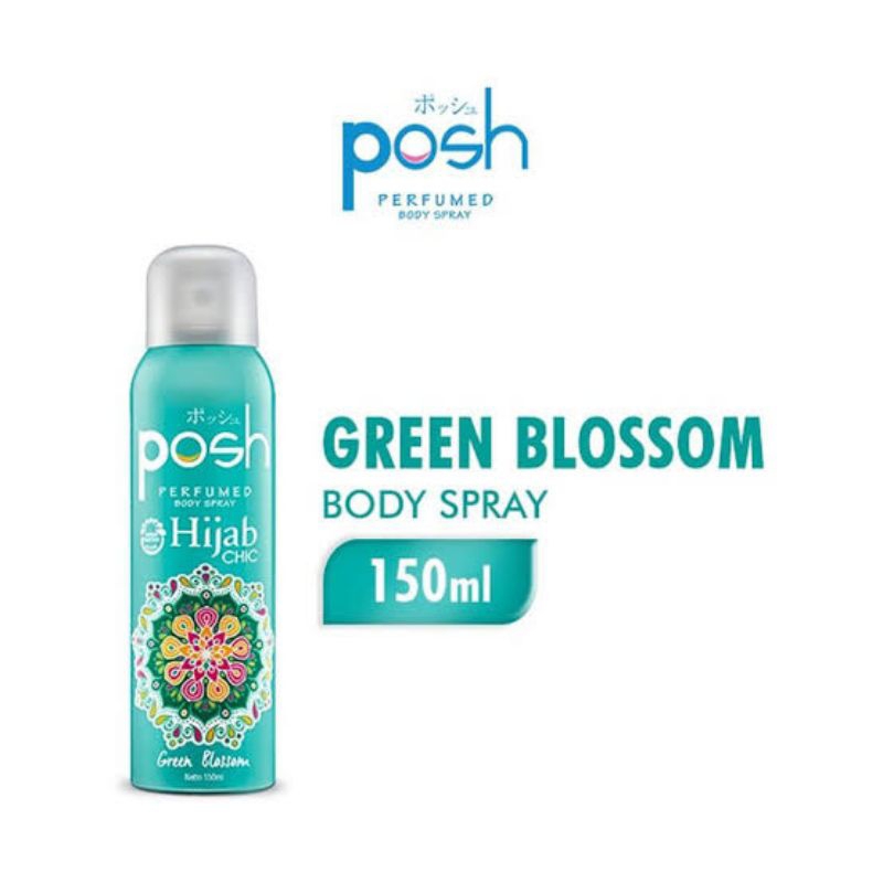 POSH HIJAB CHIC BODY SPRAY GREEN BLOSSOM 150 ML / POSH GREEN BLOSSOM