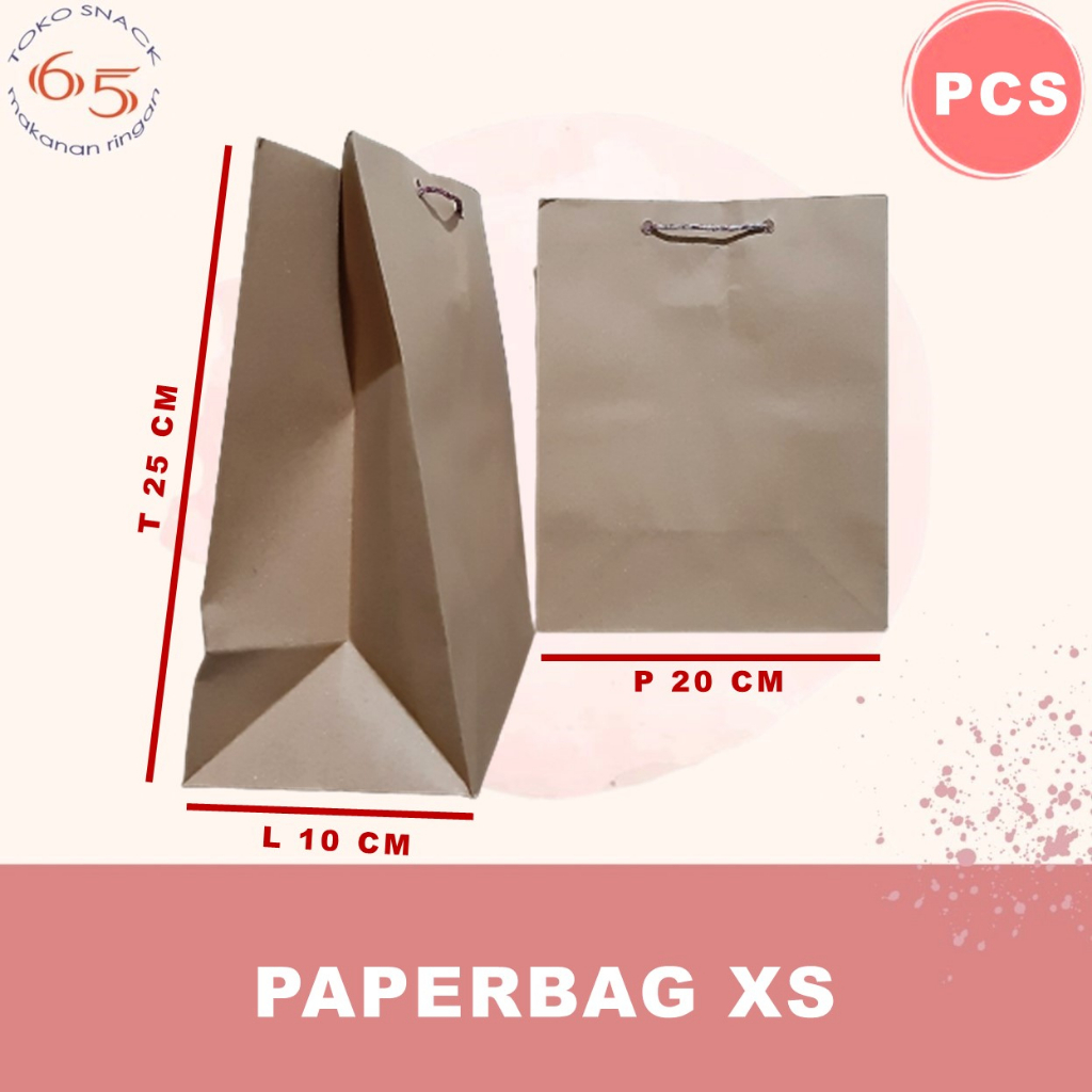 

paperbag XS 25x20x11. PCS. Tas kertas coklat polos