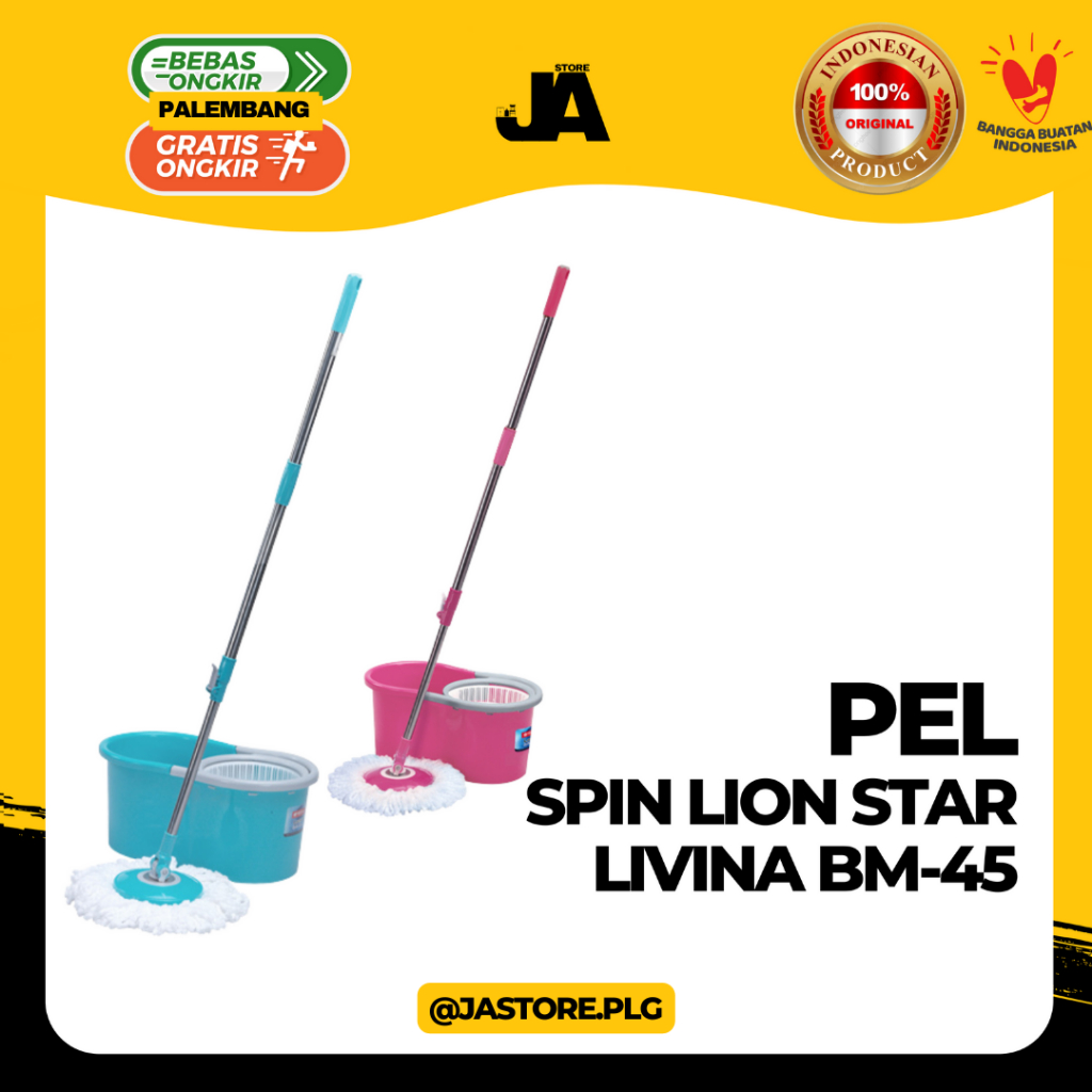 Pel Lantai Putar Lion Star Spin Livina Mop BM-45 Murah Standard Original / Rumah / Praktis