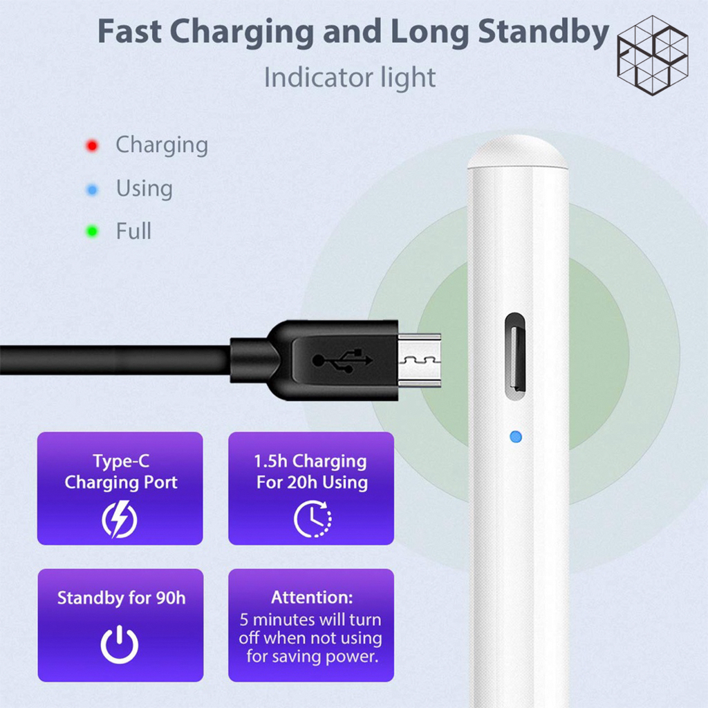 Acervo Pencil Stylus Pen 12th Gen with Palm Rejection, Magnetic Adsorption Design and Tilt Detection Capacitive Pencil