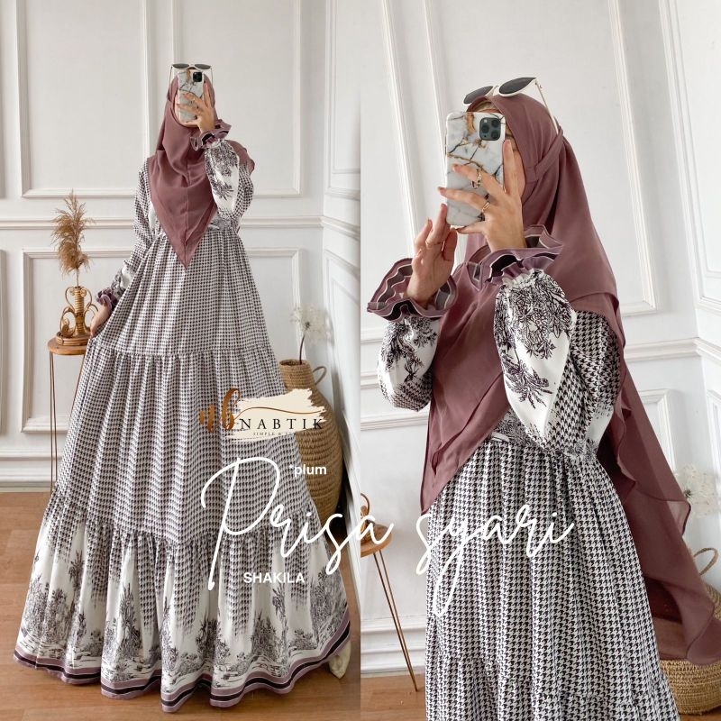 Prisa syari set gamis kerudung by nabtik