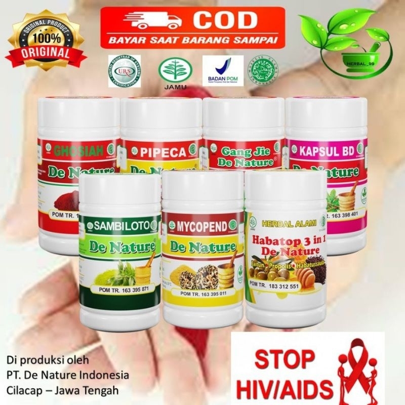 OBAT HIV PENYEMBUH VIRUS ARV AMPUH HERBAL DE NATURE PAKET KOMPLIT