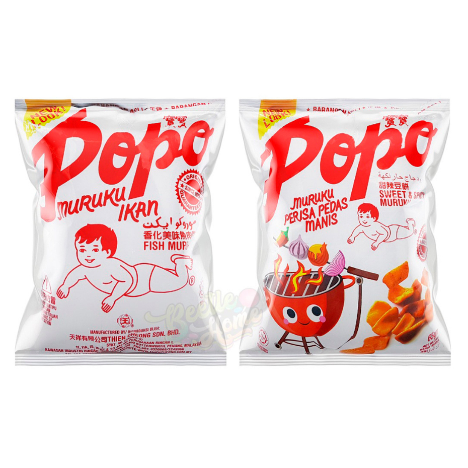 

Popo Muruku Ikan Fish Snack Popo Original / Sweet Spicy Popo Otak Ku