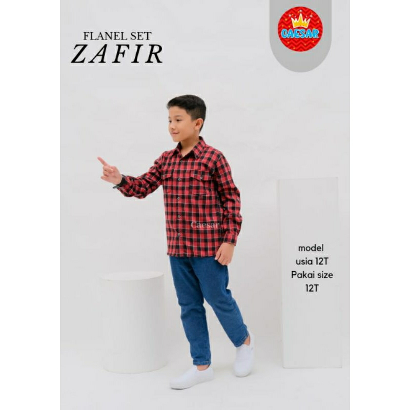 SETELAN KEMEJA FLANEL ZAFIR JR CAESA(BRP135)