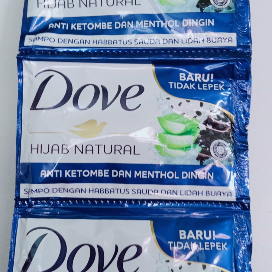 Dove & Clear Shampoo Saset Per Renceng (12x9ml) - Hijab Menthol