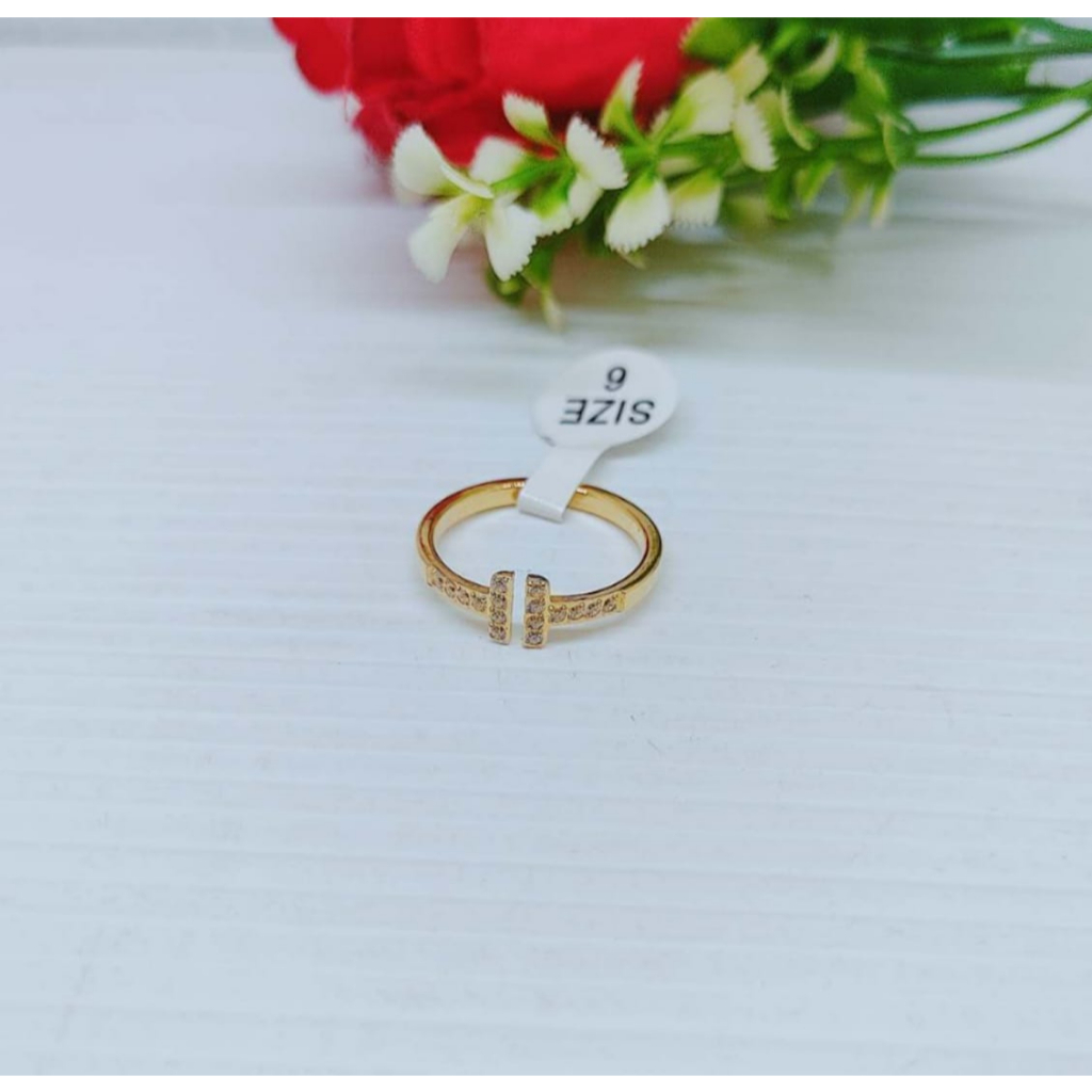 Cincin Titanium Permata Anti Karat Perhiasan Fashion R19/20