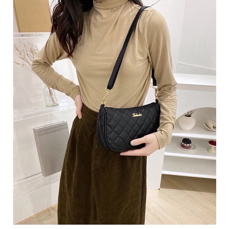 PROMO SALE 7.7 - TAS SELEMPANG WANITA IMPORT KULIT COKLAT SLOVENE TA487B7 PREMIUM SLING BAG CEWEK KOREA FASHION KEKINIAN REMAJA MURAH