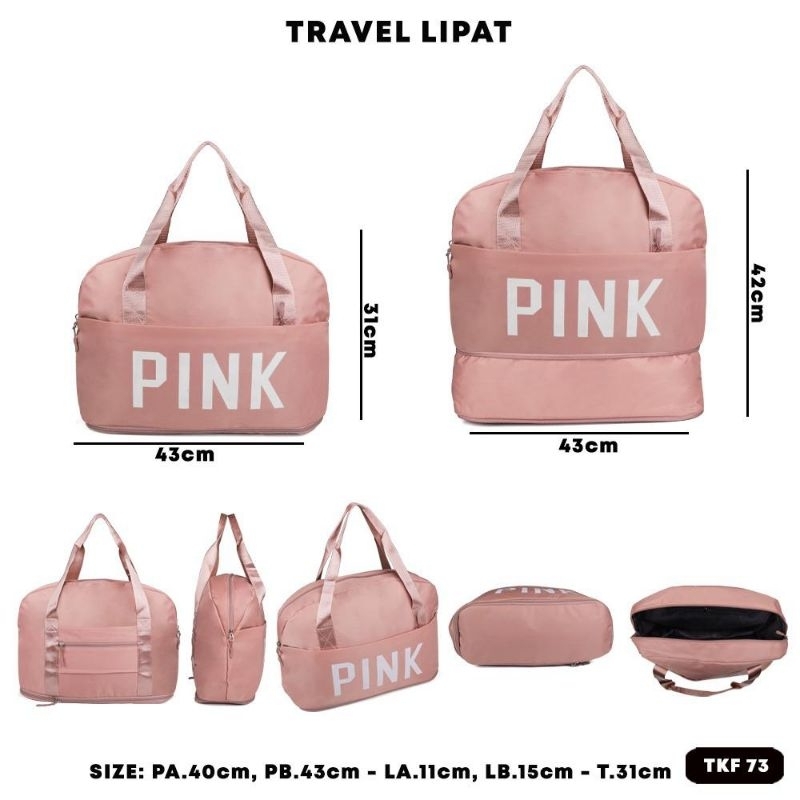 TAS TRAVEL Pink Expend Fashion Jinjing Wanita Traveling/Tas Olahraga Gym/Tas Piknik