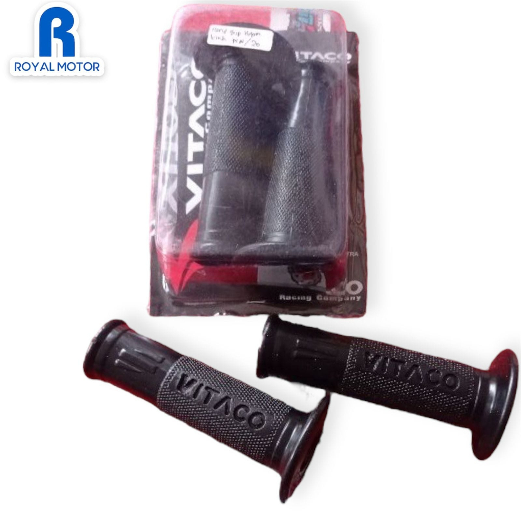 HANDGRIP GRIP STANG KARET HITAM HANDFAT HANFAT POLOS VITACO UNIVERSAL SEMUA MOTOR BISA