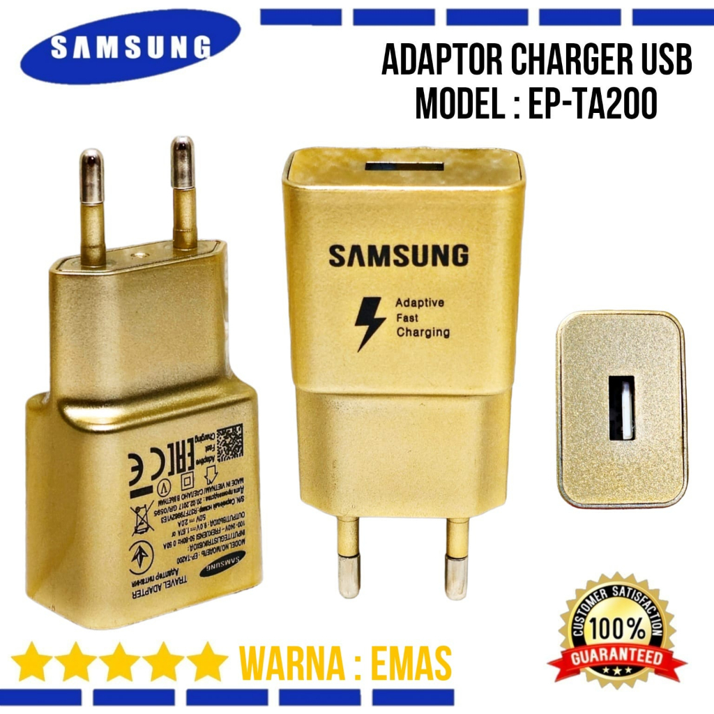 Batok cas Kepala Charger Adaptor Samsung 2A 1 USB ALL Android 2 Ampere EP-TA200