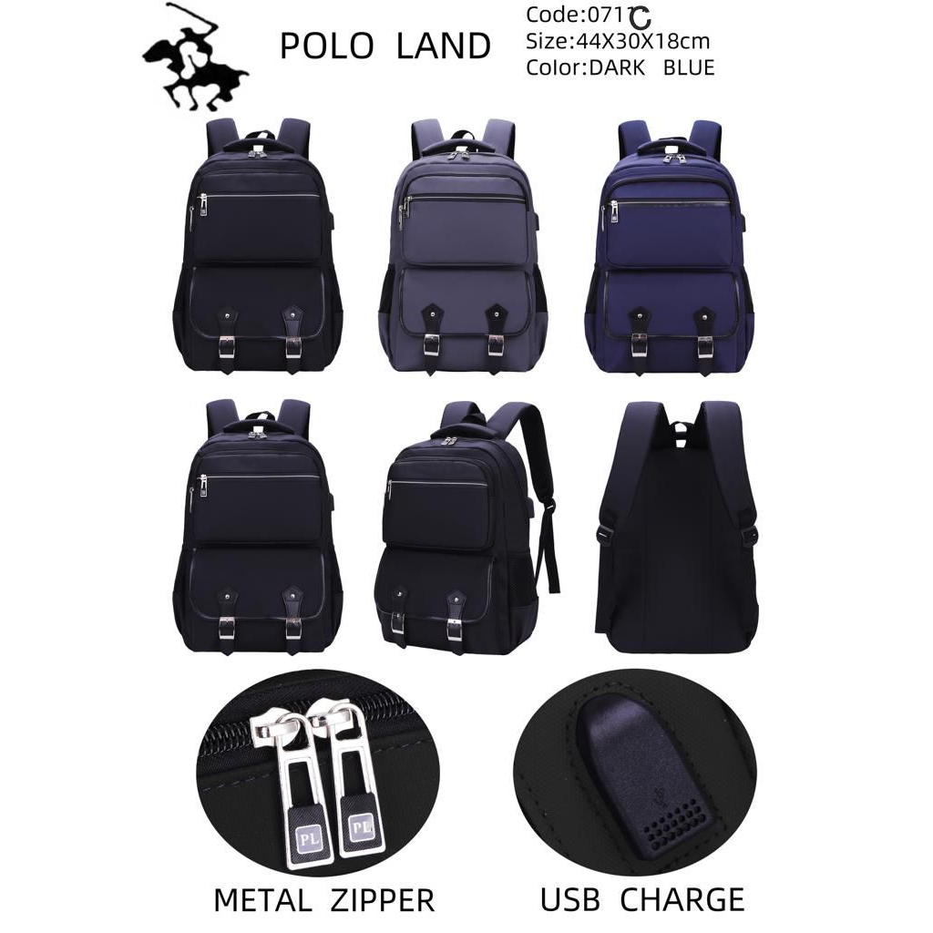 RANSEL LAPTOP POLO LAND WATERPROOF 17 INCHI MURAH BARU + USB / TAS DUKUNG POLO LAND +USB ZIPPER TUTUPAN 17 INCH/ RANSEL SEKOLAH SD SMP SMA KULIAH UNISEX POLOLAND ORIGINAL BARU / TAS KERJA POLO LAND BAHAN KARET ANTI AIR COLORFULL / TAS LAPTOP POLO LAND ORI