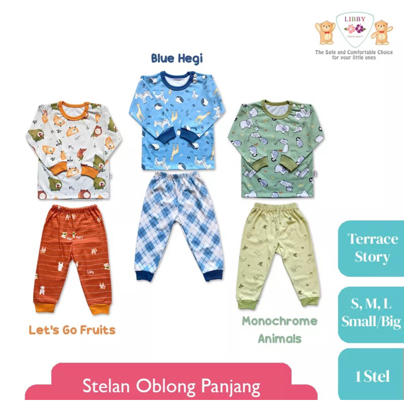 Stelan Panjang Piyama Anak Libby Baby size SML 2L XL XXL