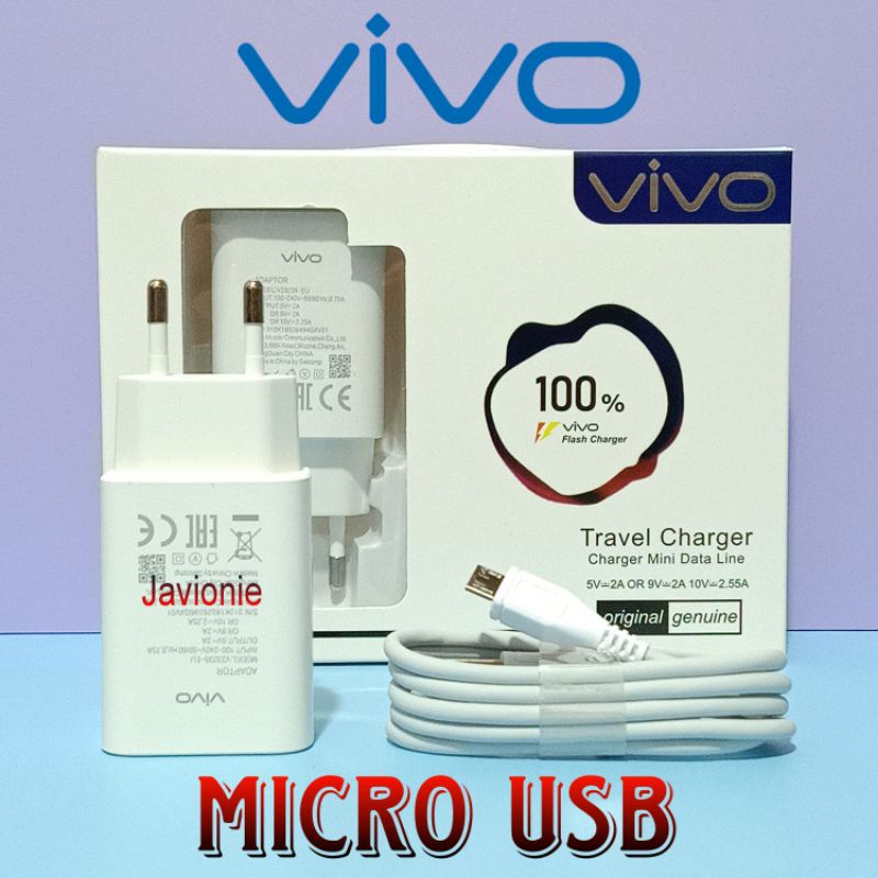 Charger Casan VIVO Micro USB Y01 Y02 Y02t Y11 Y12 Y12s Y15 Y15s Y17 Y19 Y20 Y20i Y20S G V9 V11 V11i V15 PRO 18W ORI Fast Charging