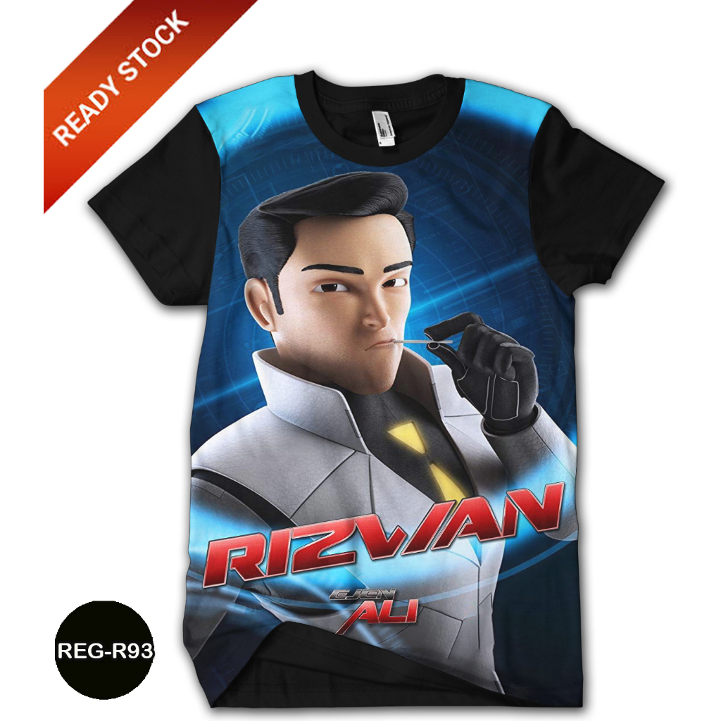 Baju EJEN ALI RIZWAN Kaos Anak dan Dewasa Ejen Ali Printing 3D Trendy dan Terlaris