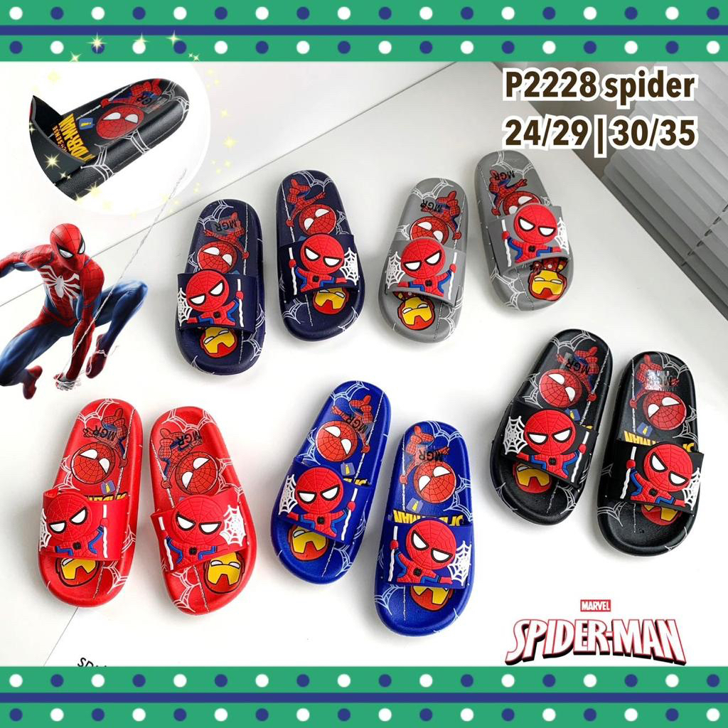 [NEW] Sandal Selop Karet Anak Cowok Laki Spiderman Toy Story Keren Empuk Premium Super Impor MGR Mokaya Balance (P2228 SPIDER)/ Size 24-29 30-35