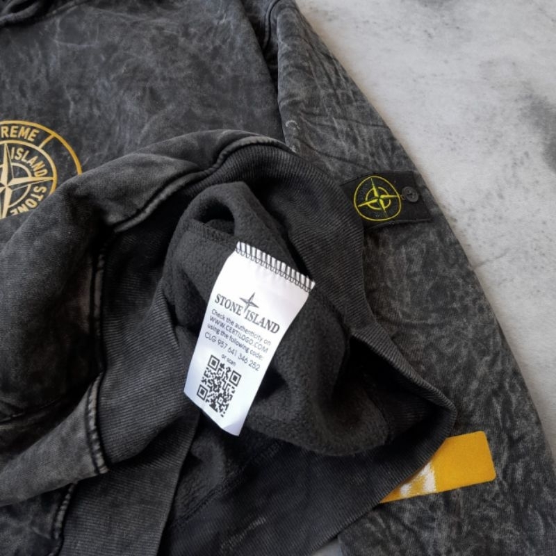 HOODIE JAKET SWEATER SANDWASH STONE ISLAND GOLD FULLTAG