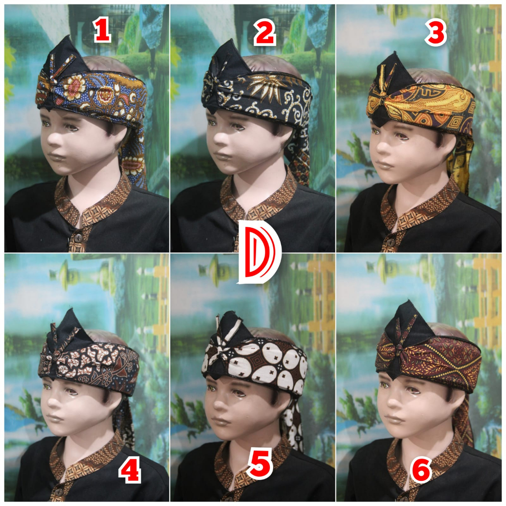 Iket sunda blangkon anak tradisional mahkuta wangsa totopong model atas bolong min order 10 pcs ( GS 03)