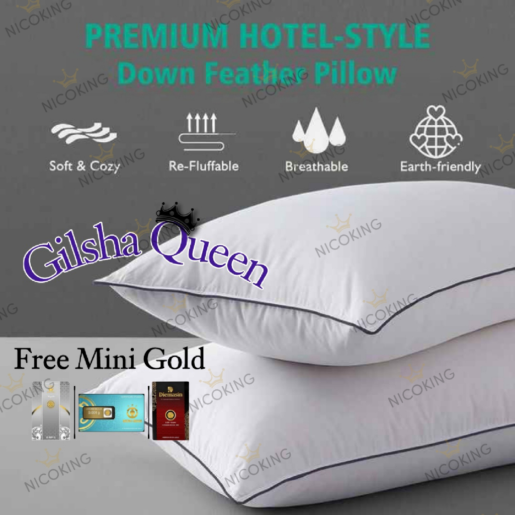 GILSHA QUEEN Guling bulu angsa sintetis (buatan) Atau Silikon Exlusive Luxury Empuk Besar Dan Tebal