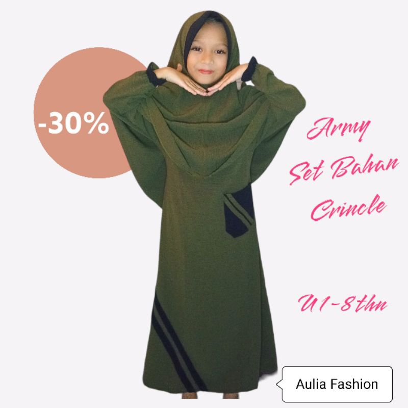 Baru Gamis Anak Perempuan Nabila one set plus hijab