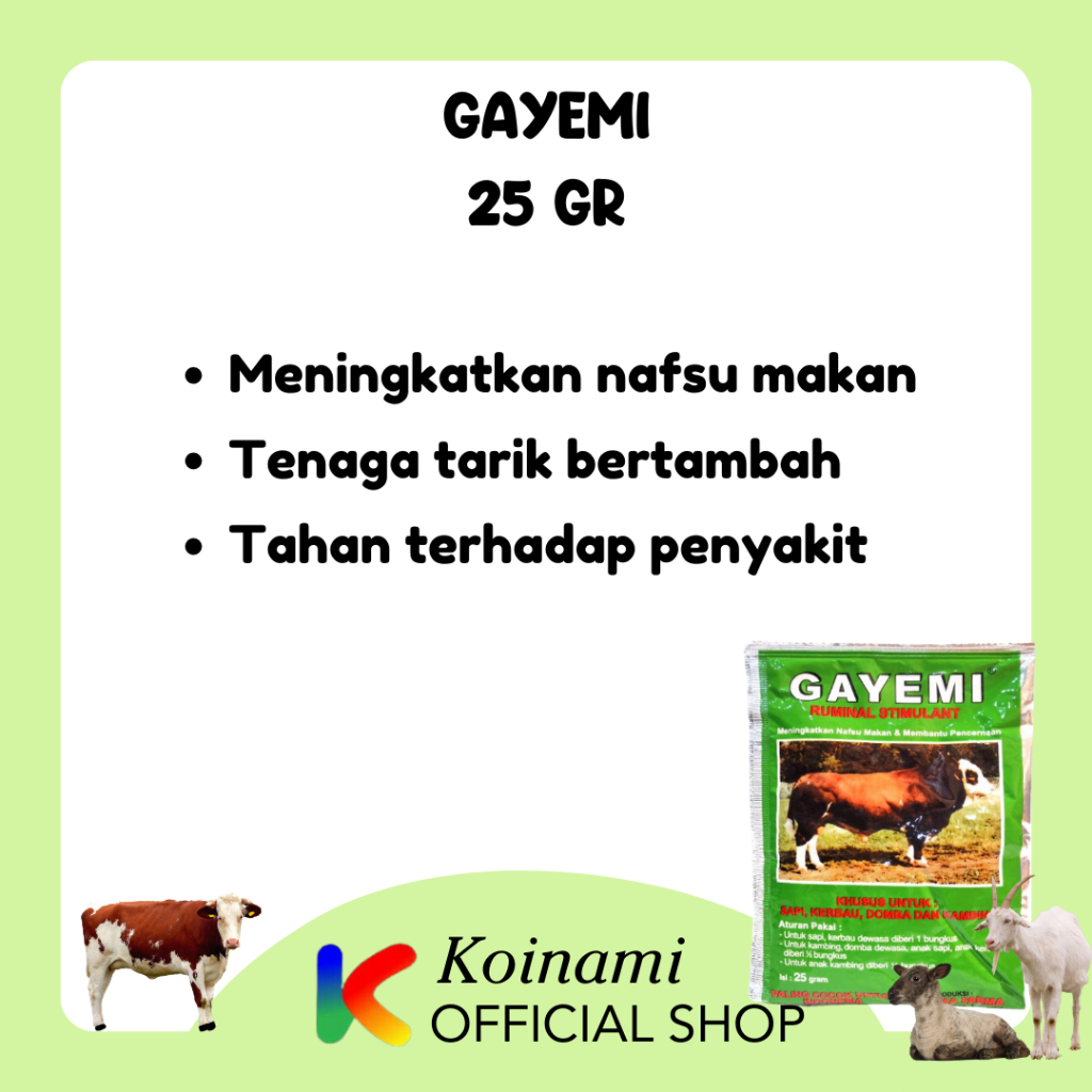 GAYEMI OBAT PENAMBAH NAFSU MAKAN SAPI KAMBING DOMBA / EKA FARMA