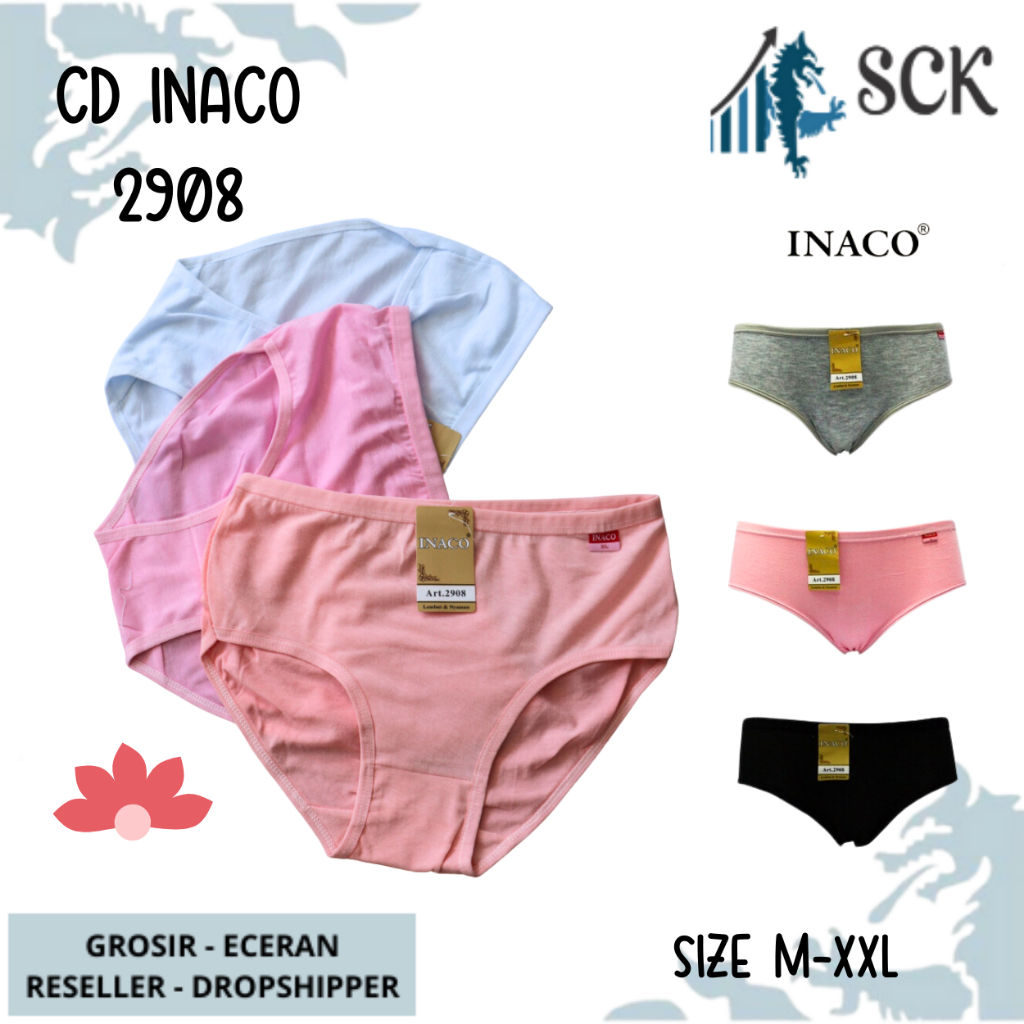 CD Wanita INACO 2908 Warna muda / Celana Dalam INACO 2908 Warna Muda Terang - sckmenwear GROSIR