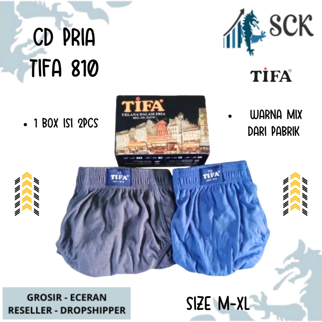 [ISI 2] CD Pria TIFA 810 Model Karet Elastis size M-XL / CD Pria Tifa / CD TIFA Warna Campur - sckmenwear GROSIR