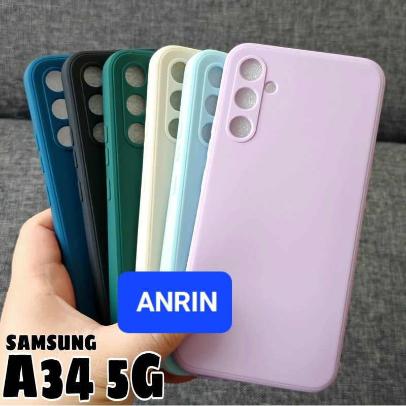 SAMSUNG A34 5G CASE MACARON SQUARE ANTI DEBU CASING SOFTCASE SILIKON