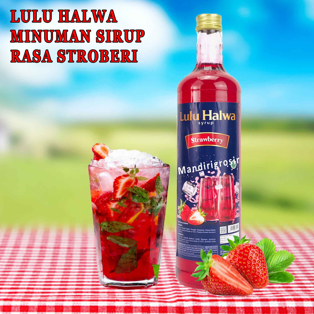 Minuman Sirup* Lulu Halwa* Sirup Rasa Strawberry* 650ml