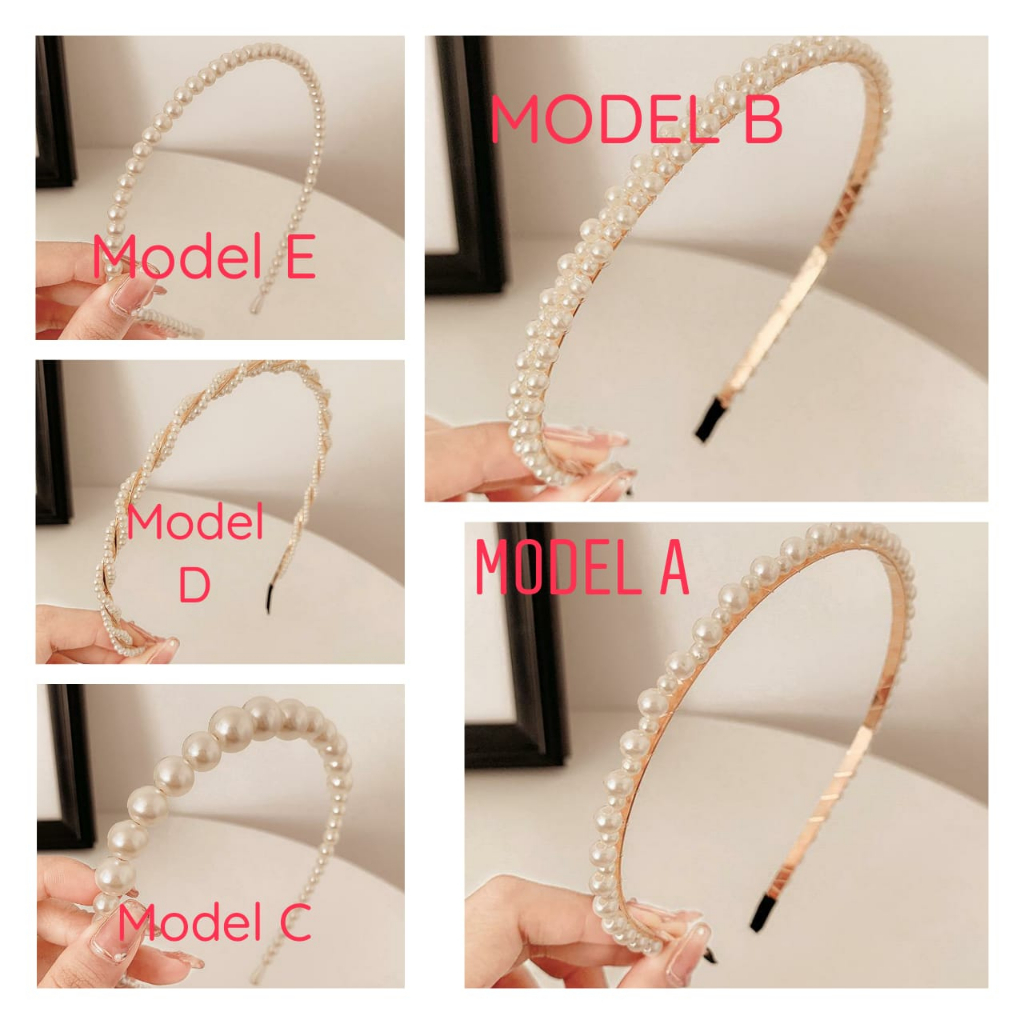 TD01-BD0042 BANDO WANITA KOREA MOTIF MUTIARA CANTIK AKSESORIES RAMBUT KOREA