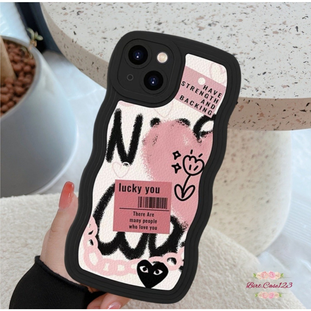 CUSTOM SOFTCASE SILIKON GELOMBANG WAVY CUSTOM GRAFITI HATI FOR OPPO A3S A15 A15S A16 A1K A5S A7 A31 A53 A96 F1S A9 A5 2020 A52 A37 A76 A36 A96 BC7625