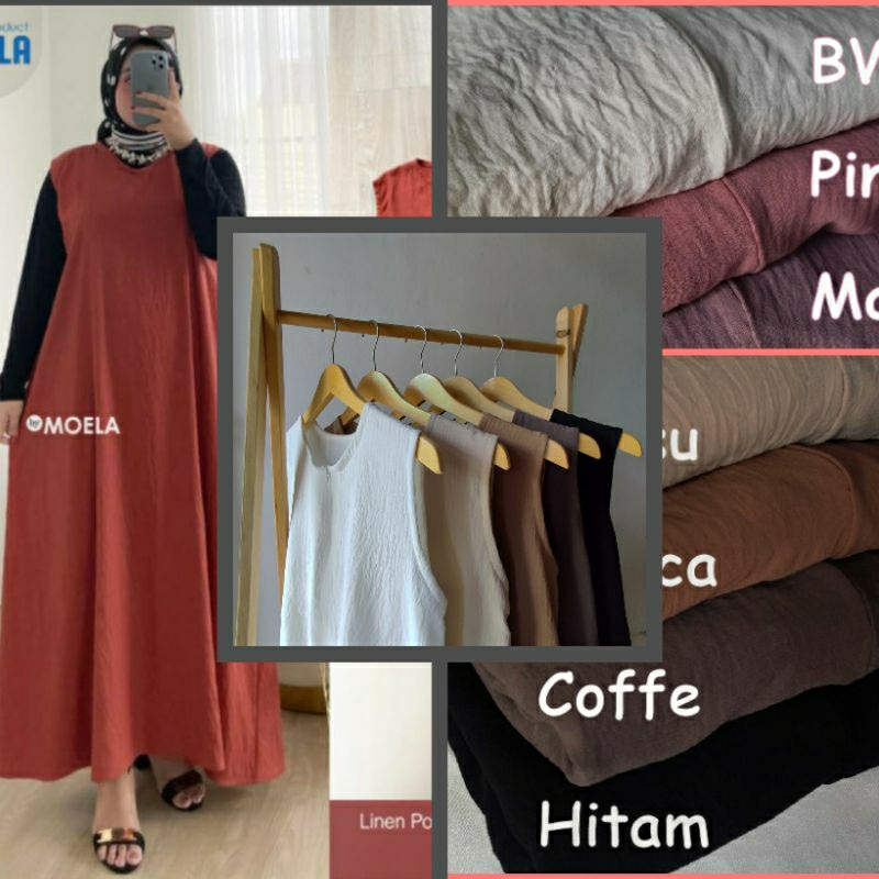 Inner dress crinkle airflow  jumbo big size over size busui busui non busui daleman gamis baju kutun