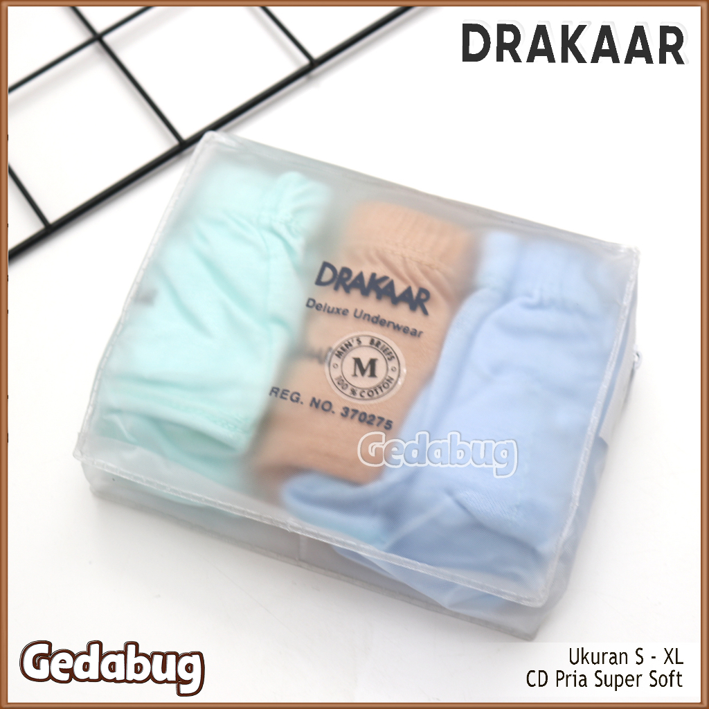 3 Pcs - CD Pria DRAKAAR Dompet | Celana dalam pria dewasa karet kerut | Gedabug