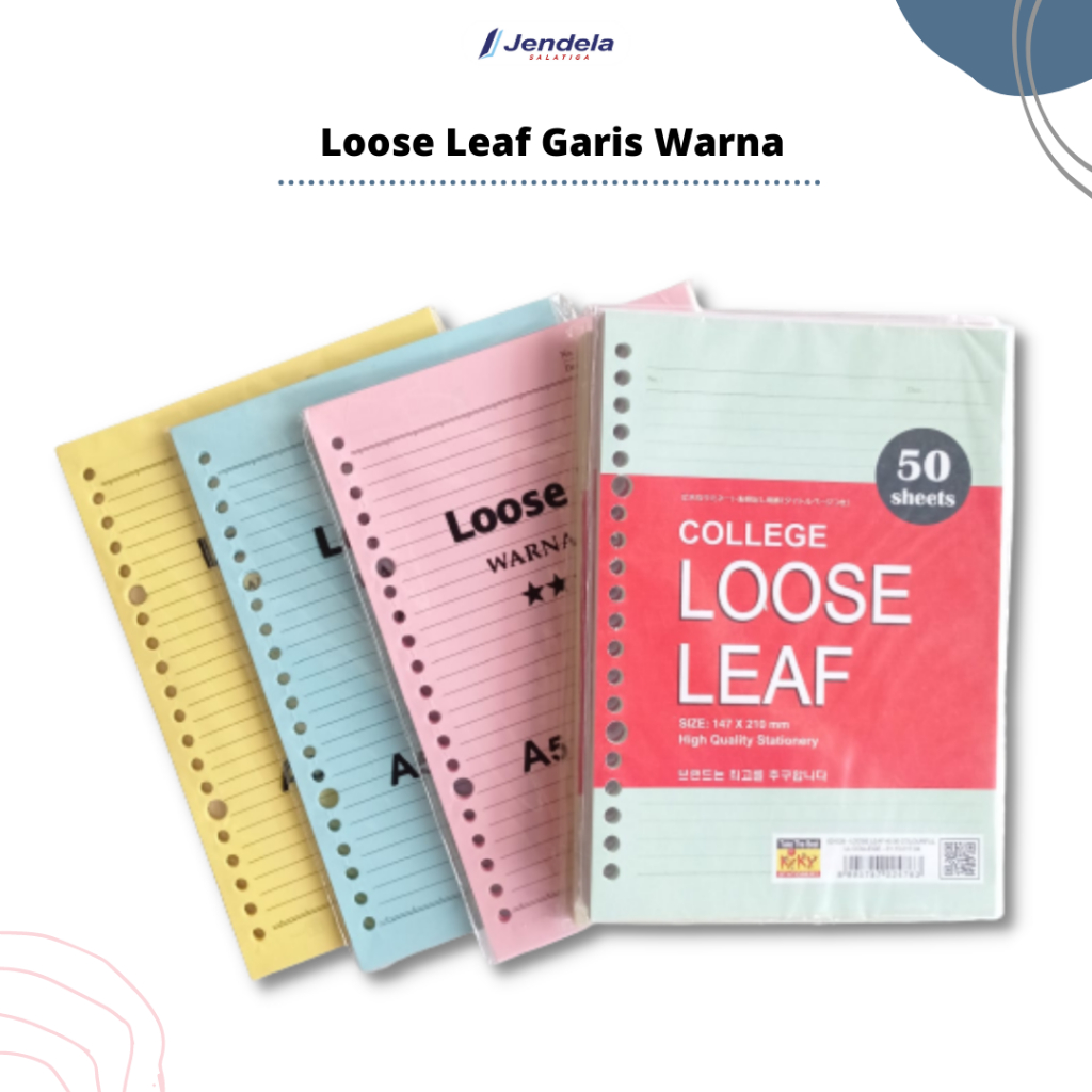 

Loose Leaf Warna Garis / Kertas Isi Binder Garis Warna - ATK