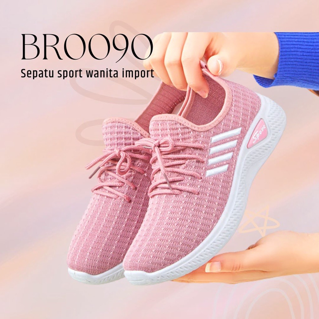 GROSIRTAS LV0090 Sepatu Sneakers Wanita Import Sepatu Sport Wanita Rajut Sepatu Fashion Wanita Korea Motif Garis