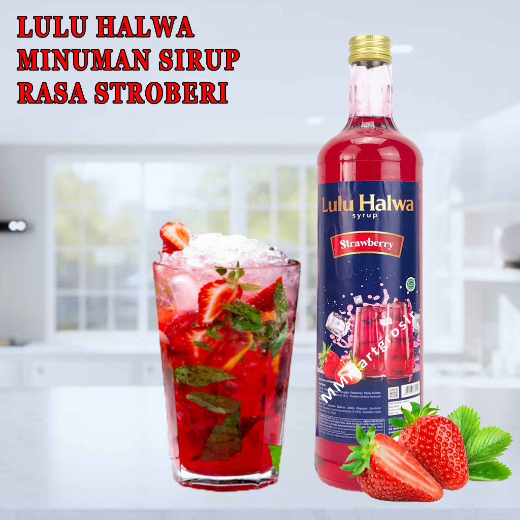 Lulu Halwa/ Minuman Sirup/ Sirup Rasa Strawberry/ 650ml