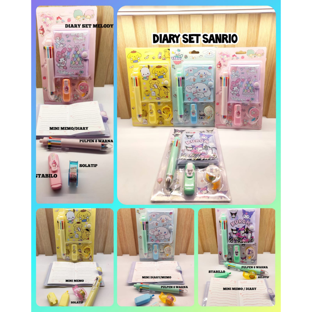 

GEMILANGWALLPAPER - DIARY SET SANRIO | MINI DIARY SET ALAT TULIS SANRIO | SANRIO | ALAT TULIS KUROMI | SET MEMO CINAMORROL | MEMO SET KUROMI | POMPOMPURIN | MY MELODY