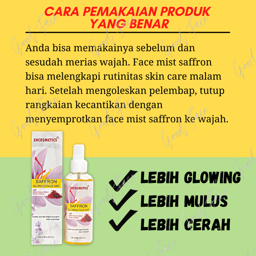 SAFRON FACE MIST SAFFRON GLOWING PENCERAH WAJAH PENGHILANG BEKAS JERAWAT FACE MIST BPOM 100ml