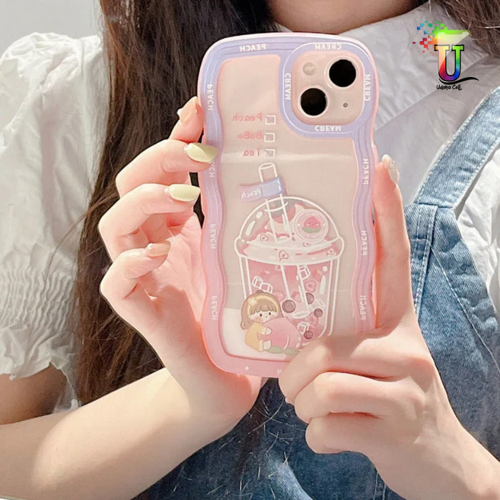 CUSTOM SOFTCASE WAVE GELOMBANG CLEAR CUSTOM BOBA FOR IPHONE 7 8 7+ 8+ X XS XR XS MAX 11 12 13 14 PRO