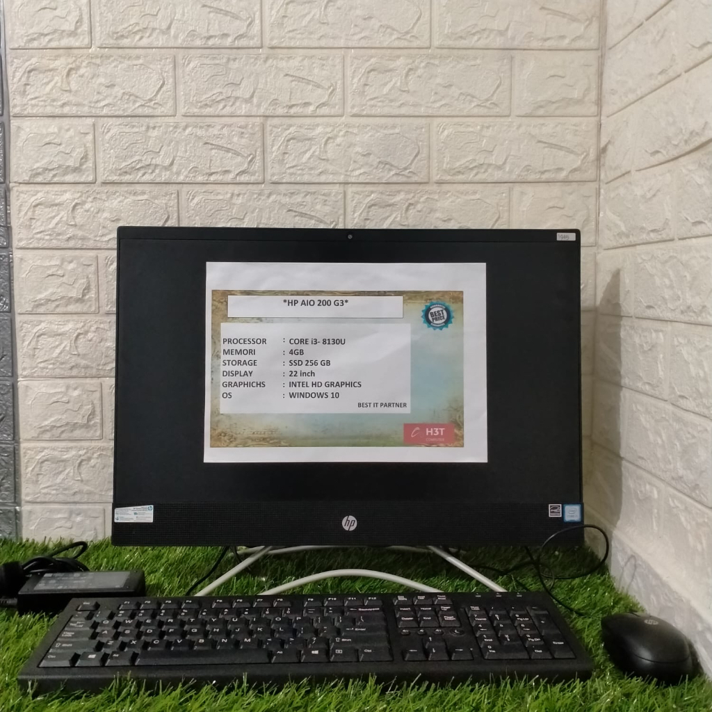 HP AIO 200 G3 CORE I3-8130U RAM 4 GB SSD 256 GB 22 INCH