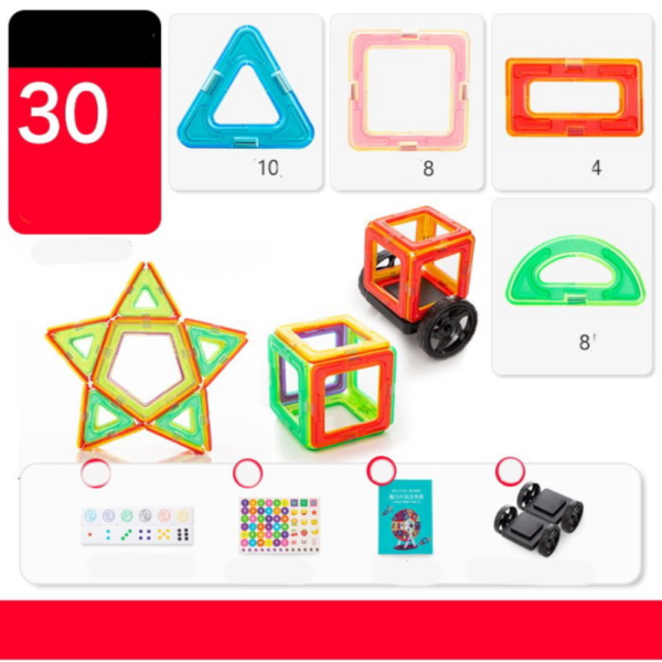 

Dijual Mainan Magnetic blocks Mainan kepingan magnet DIY Balok magnet anak - 30 keping set Berkualitas
