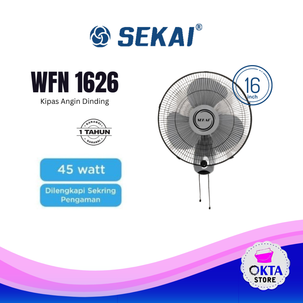 Sekai Kipas Angin Dinding 16inch WFN 1626