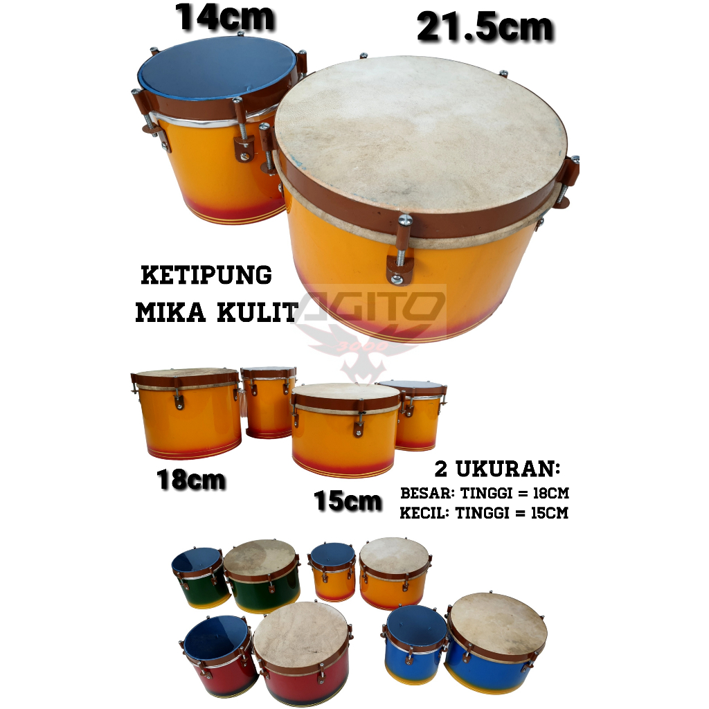 Alat Musik Ketipung Gendang Mika Kulit