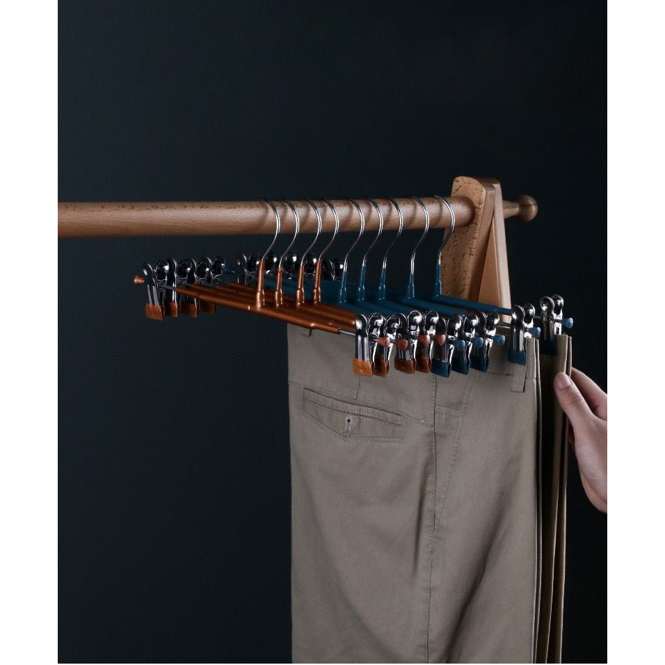 1 pcs Gantungan Baju Jepit Dan Celana Gantungan Baju Hanger Jepit Besi Kawat Pants Hanger Clip Stainless - HW120