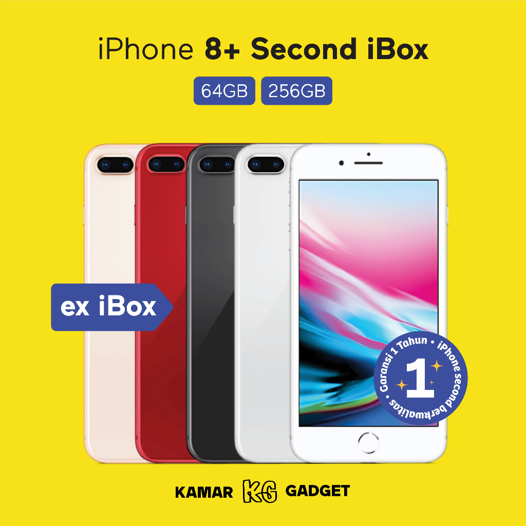 (Ex iBox) iPhone 8 Plus Second/Seken 64GB 256GB Silver Gold Space Gray Kamar Gadget