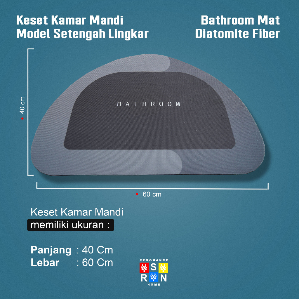 Keset Model Setengah Lingkaran / Diatomite Bathroom Mat Resonance Home