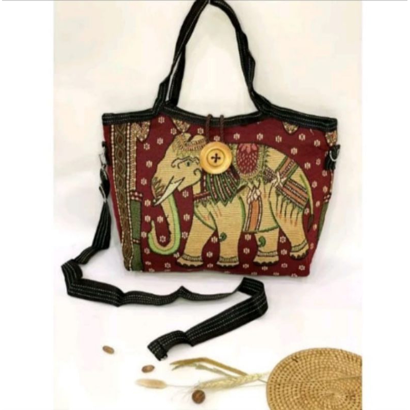 Tas Thailand gajah Owl/Tas Tote Bag Thailand Bangkok/Tas Tote Bag wanita dewasa Thailand Bangkok