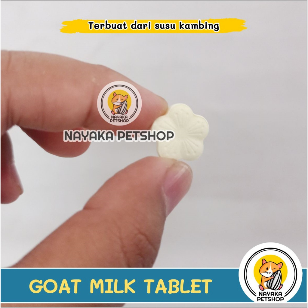 Tablet Susu Kambing Isi 10 Pcs Snack Hamster Goat Milk Suplemen Kalsium Cemilan Ekstra Food Camilan Hewan