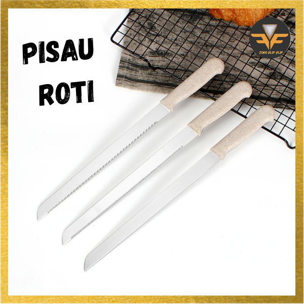 Pisau Bolu Roti Tanpa Gerigi Stainless Steel Pisau Potong Kue Halus Kue Tart Pisau Roti Serbaguna TERMURAH TERLARIS