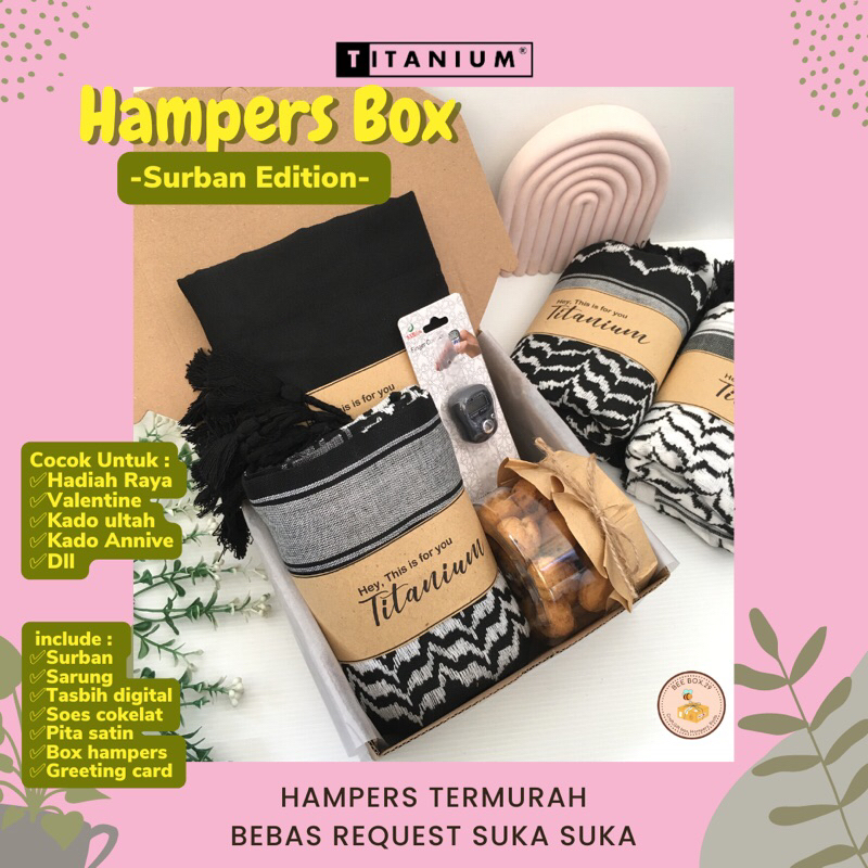 

HAMPERS SURBAN HITAM PUTIH DEWASA KADO SARUNG TENUN HADIAH PACAR IDULFITRI IDULADHA LEBARAN SURBAN MUSLIM